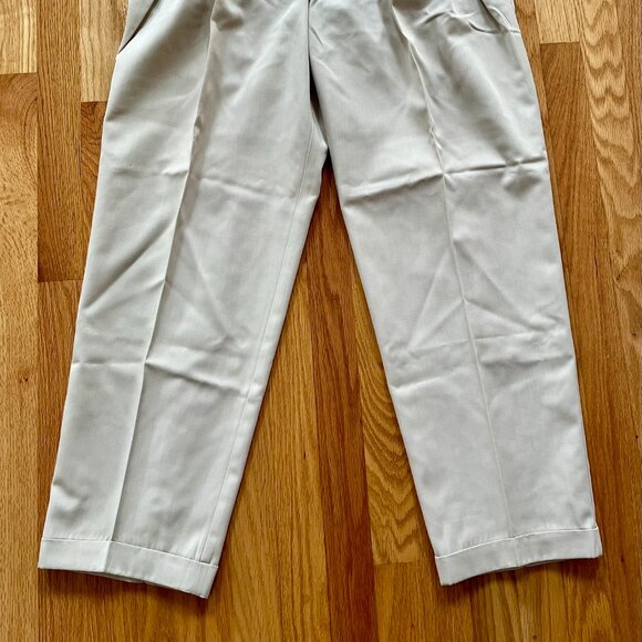 Vintage MATINIQUE 80's Cream Pleated Cuffed High Waist Pants sz: 32 - Picture 2 of 6